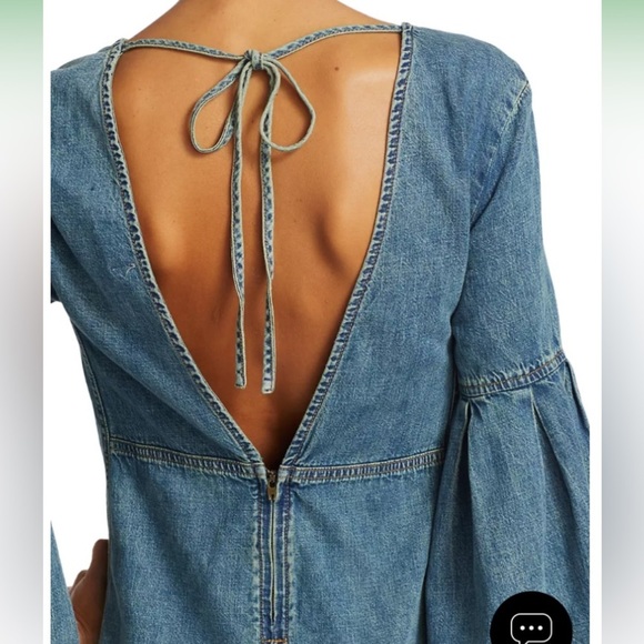 We the Free Reckless Bell-Sleeve Denim Mini - Size 2 - Picture 6 of 10